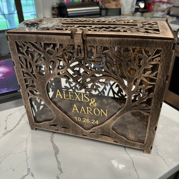 Classic Wedding Card Box With Slot and Lock. Wedding Box for Cards - Etsy