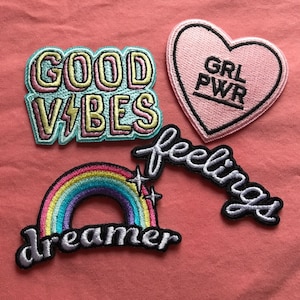 Good Vibes Patch - Iron On, Embroidered Applique – Chill - Summer photo