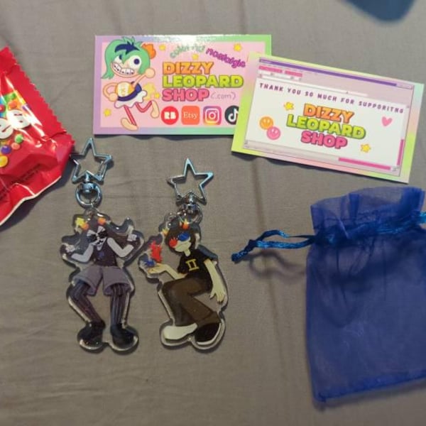 Homestuck Beta Troll Glitter Keychains - Etsy