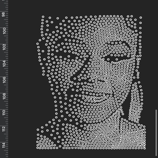 One Rhinestone Pdf Custom Portrait Rhinestone Crystals Diamante Template Digital Download ...