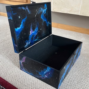 Galaxy Box Hand Painted Chest Outerspace Original Art Jewelry Wooden ...