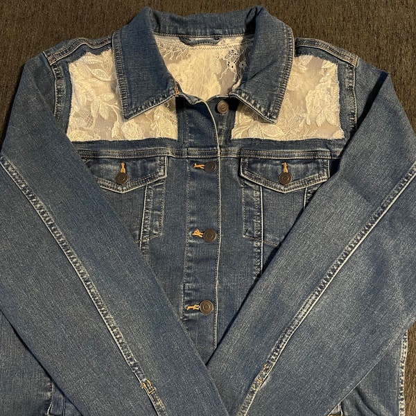 Blue Jeans Jacket with Stunning Bright Color Embroidery - A Passionate Creation