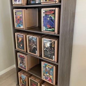 Three, Comic Book Storage Boxes Includes a Plexiglass End Frame to Display  Favorite Comics Great Comic Collector or Father's Gift 