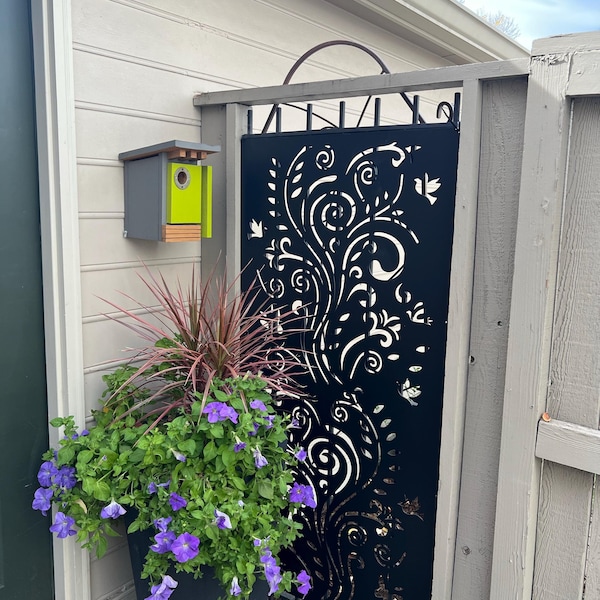 Aluminum Privacy Screen Panel, Metal Garden Fence Art, Outdoor ...