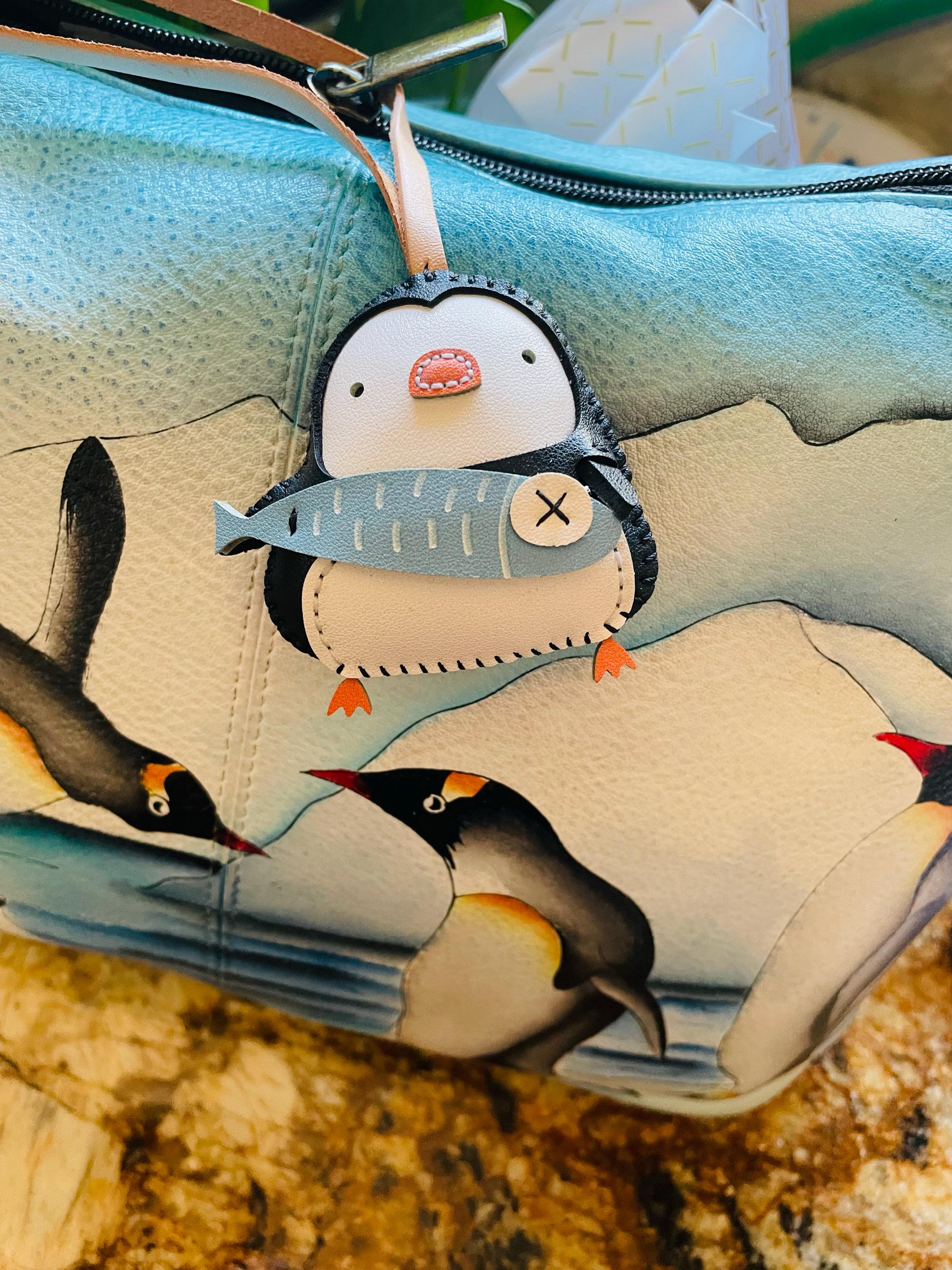 Penguin Bag Charm, Unique Bag Charm, Cute Key Chain, Handmade Bag Charm, Keychain Gift, Animal Keychain, Gift for Friends