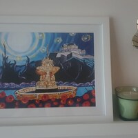 Eilidh the Highland Coo Print Incl Mount Scottish Wall Art, Abstract ...