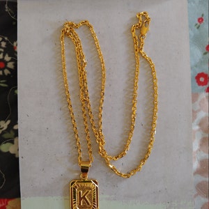 18k Gold Filled Initial Medallion Letter Pendant Necklace - Etsy