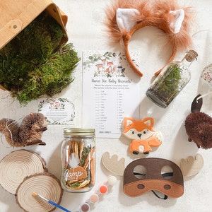 Ink and Trinket Kids Woodland Creatures Party Favor Crafts, Individually  Packaged DIY Craft Kits, Natural Wood