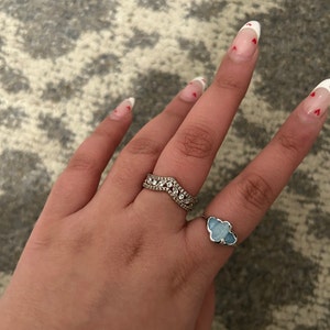 Customer photo from Malaika, Triple Raw Aquamarine Ring in Yellow Gold, Smooth Stones