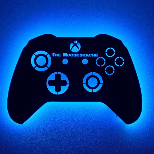 XXL sized led XBOX game controller back lit sign, Game room decor, wall ...