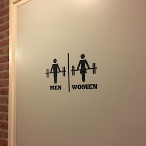 Bathroom Artwork, Restrooms Sign, Men, Women, Weights Art, Weight ...