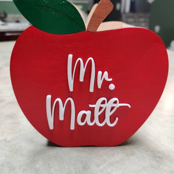 Teacher Wooden Apple- Teacher Appreciation Gift- Apple Pencil Holder ...