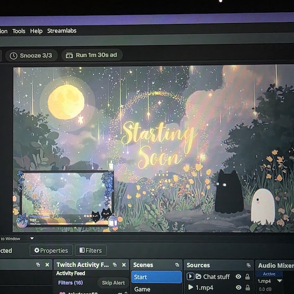 Starry Night Stream Package / Moon / Night / Dark / Cute / Overlay ...