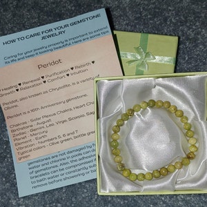 Natural Peridot Three Row Bead Bracelet 8
