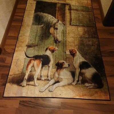 Colorful, 3D Printed Rugs, Oil Painting Print, Contemporary Rug, Salon ...