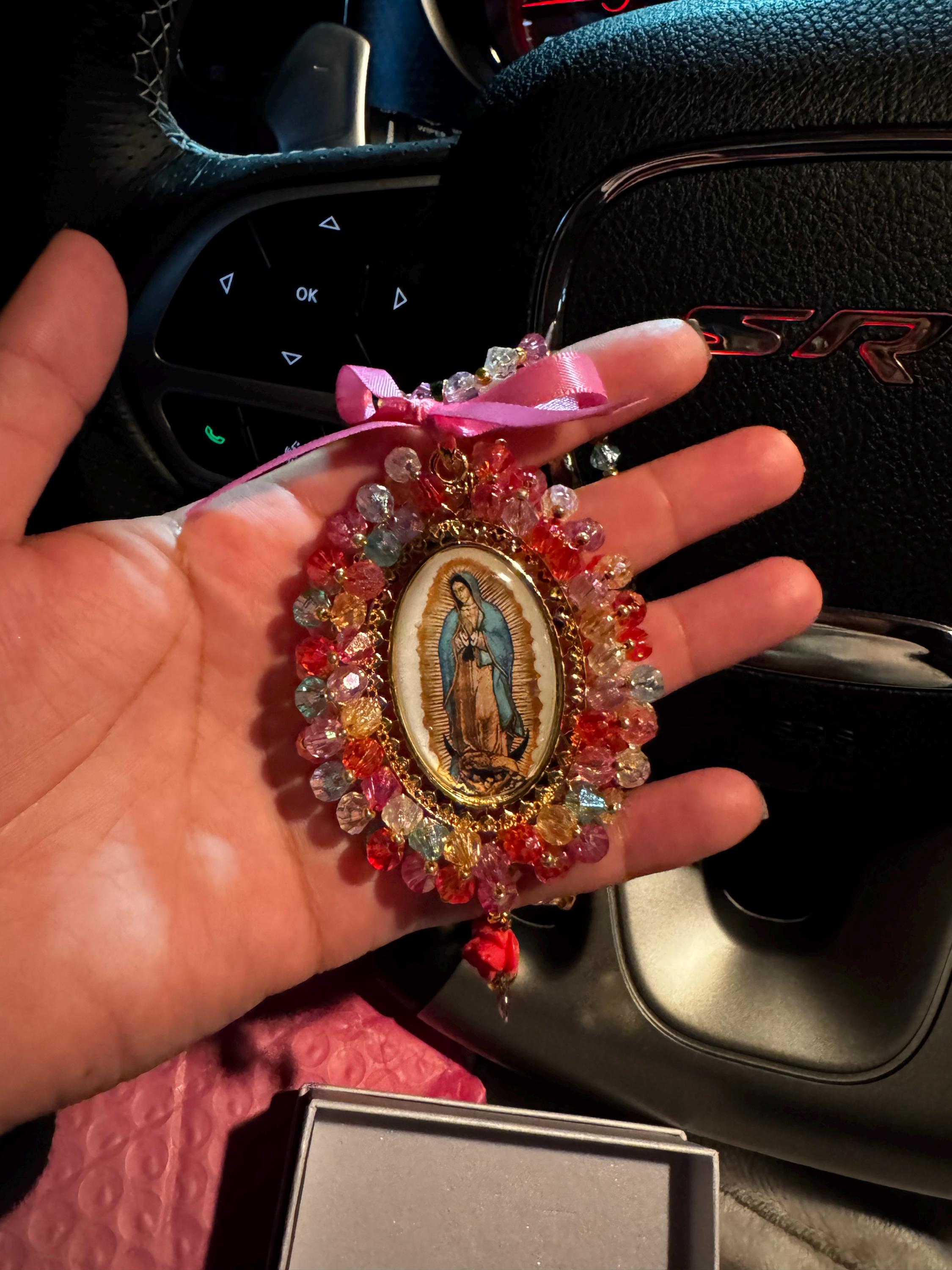 Virgin of Guadalupe Car Charm-Car Accessories,Rear view Mirror Decor-Car Blessings-Car Rosary-Gift For Her-Religious Catholic Gift- Faith