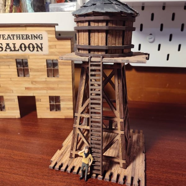 Wild West Water Tower Files for Laser Cut : 28-34mm Scale (digital ...