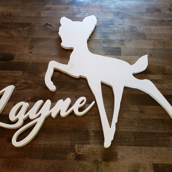 Bambi - Wood Bambi Cutout Name Sign - Custom Bambi Birthday Sign ...