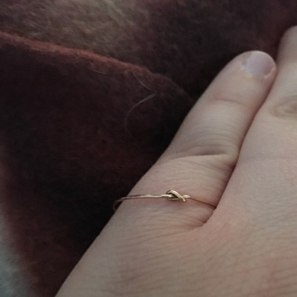 Closed Knot Ring, 14K Rose Gold Fill, Delicate Thin, Durable Thick ...
