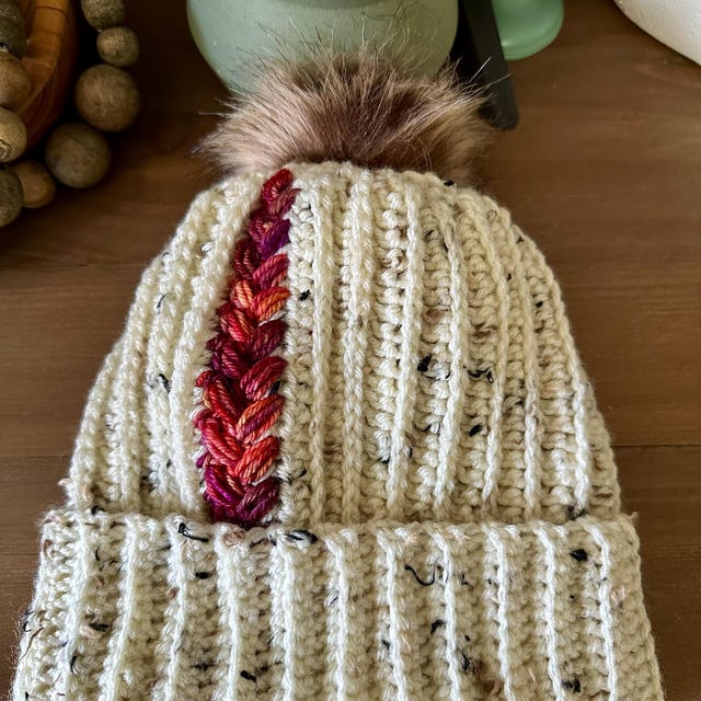 A customer's finished Autumn Wheat Hat Beanie Crochet Pattern