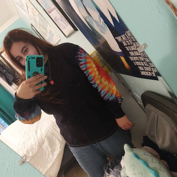 And The Why Blue Tie Dye Twisted Sweater main image 0