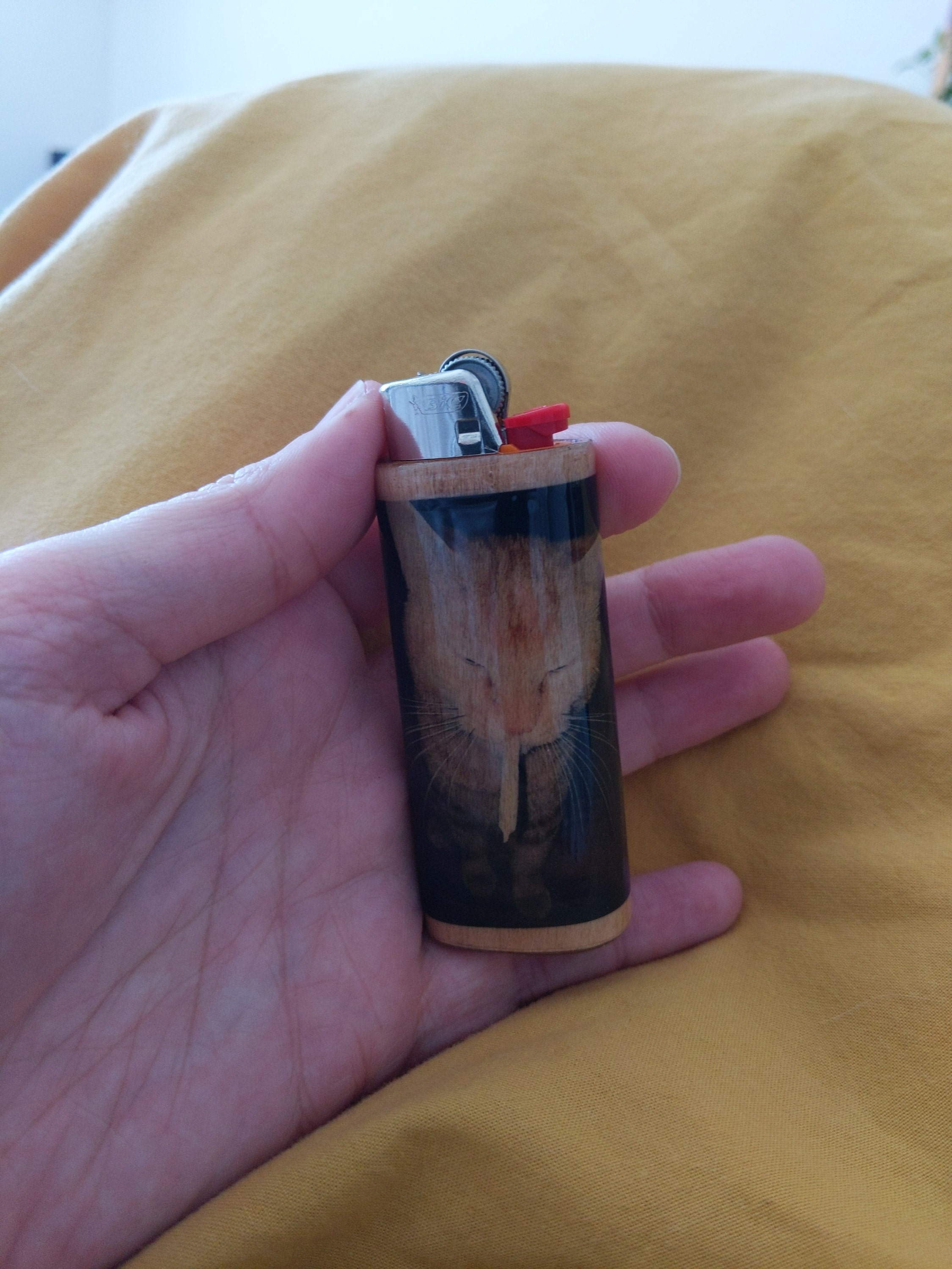 Cat Joint Lighter Case Holder Sleeve Cover Fits Bic Lighters