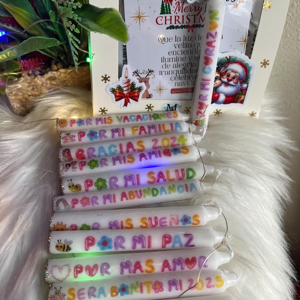 6 Pegatinas Tatuaje Para Velas Navideñas - Decoración Navidad Transferibles Para Velas Y Manualidades