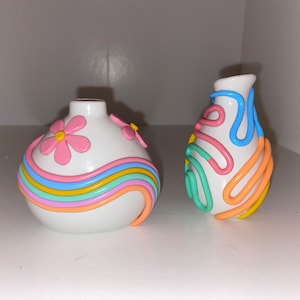レトロな折衷的なカラフルなつぼみの花瓶/かわいい陶器の花瓶