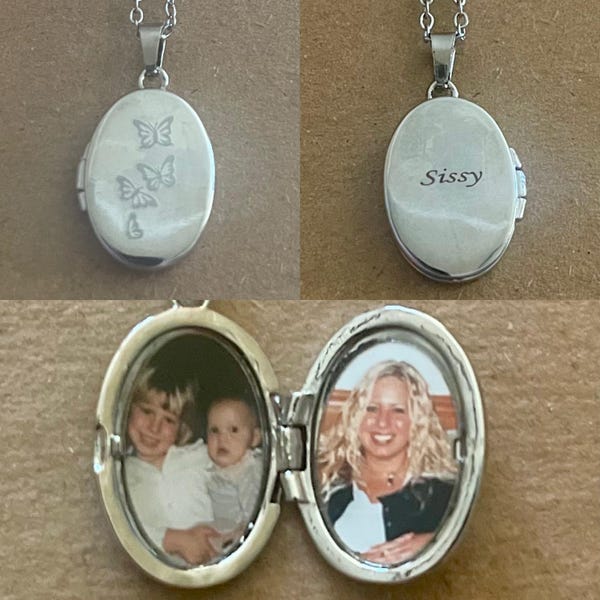 Gs Names Lockets Butterfly Locket Necklace With Photo, Personalized Gold Pendant ...