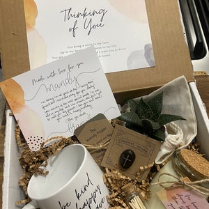 Thinking of You Care Package Care Package for Her Live Succulent Soy Wood  Wick Candle caring Box 