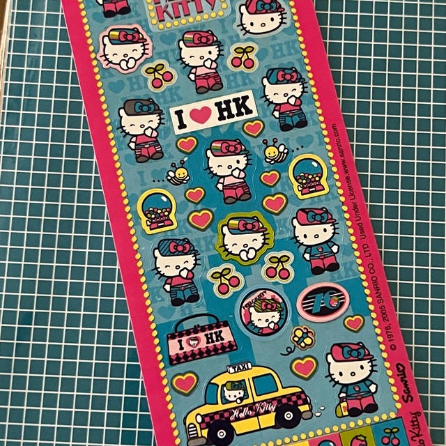 Vintage 1980s 1990s 2000s Hello Kitty Sticker Sheet, Sanrio