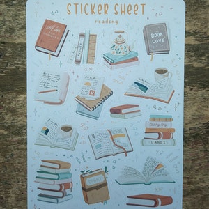 Sticker Sheet Reading Bullet Journal Stickers Planner | Etsy