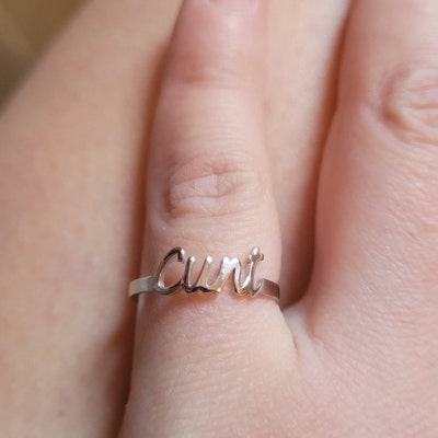 Handwrite Name Ring Custom Name Ring Personalized Ring - Etsy