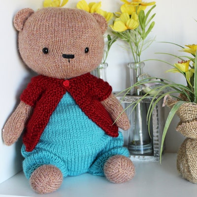 Bear Knitting Pattern 15 Inches Tall / 2 Needles Version Toy Knitting ...