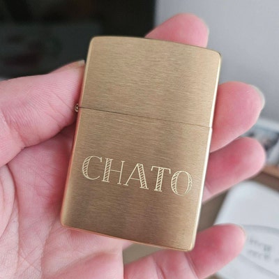 CUSTOM: Classic Polish Brass Zippo Lighter Personalised (Lawrence