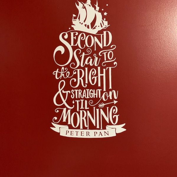 Disney Second Star to the Right Quote Peter Pan,decal Wall Stickers ...
