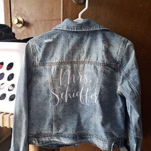 Engagement Gifts Embroidered Jean Jacket Bride Jean Jacket - Etsy