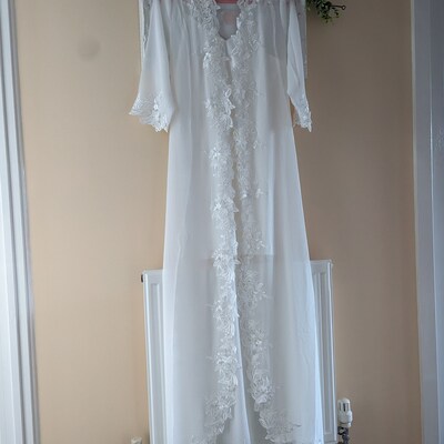 Lace Trim Maxi Including Slip / Lace Bridal Robe / Bridesmaid Robes ...