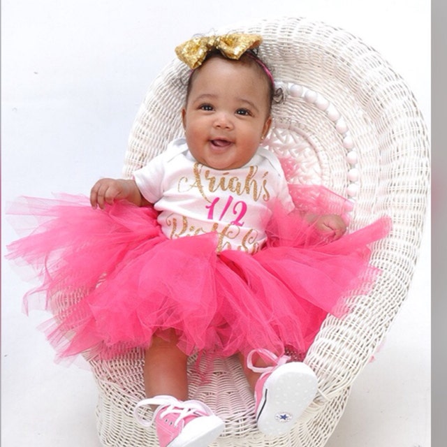 Half Birthday Outfit Girl Half Birthday Shirt 6 Month Birthday Etsy