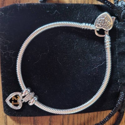 Love Heart Lock S925 Sterling Silver Bracelet Snake Chain Bangle Silver ...