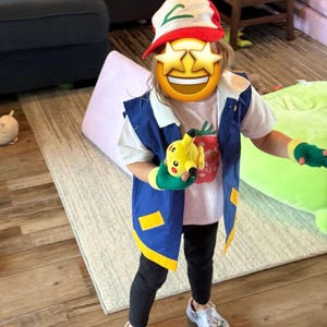 子供用サトシの帽子と手袋のコスプレセット - ポケモンコスチューム