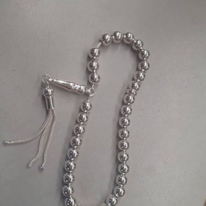 Perles De Prière Vintage Argent 925 - Extrémités Glands - TR2492 - Retro