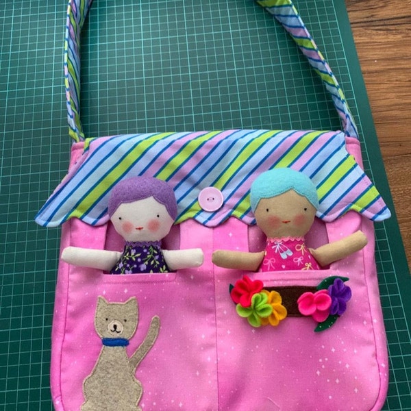 Doll House Bag Pattern &amp; Dolls, Rag Doll Pattern, Quiet Book Pattern ...