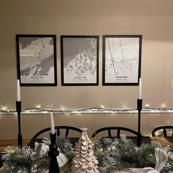 Personalized City Map Print Set: Custom Home Town Art (set of 3) - Etsy