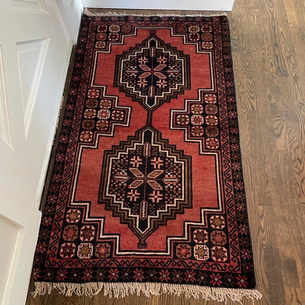 Antique 1930s Terracotta Hallway Rug 9.10x4.4 Oushak Terracotta ...