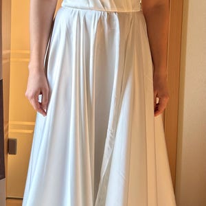 White wedding dress,Satin wedding dress,Long dress for a special occasion,Wedding dresses with trains,Corset silk dress,Ivory atlas dress
