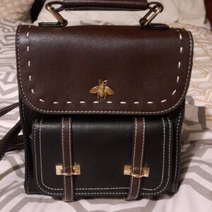 floral embroidered leather backpack