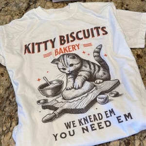 Kitty Biscuits Bakery Shirt: Retro Cat Biscuit Graphic Tee