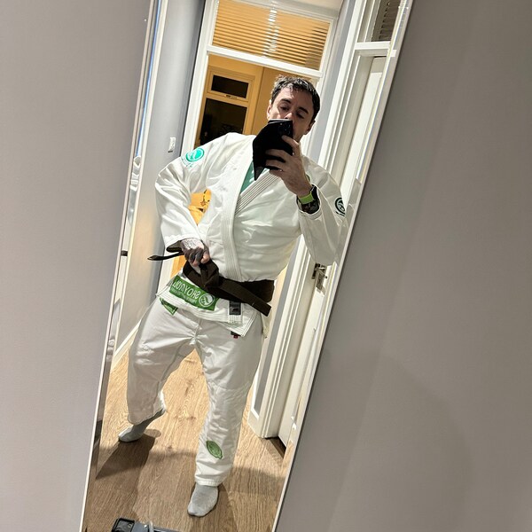 Kimono De Jiu-Jitsu (Gi) Shoyoroll Batch #114 RVCA X DPM - Blanc/vert Olive - 450 GSM - Neuf Avec Sac