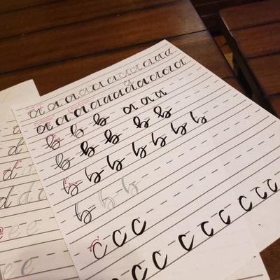 Beginner Faux Calligraphy Practice Sheets Hand Lettering Worksheet ...